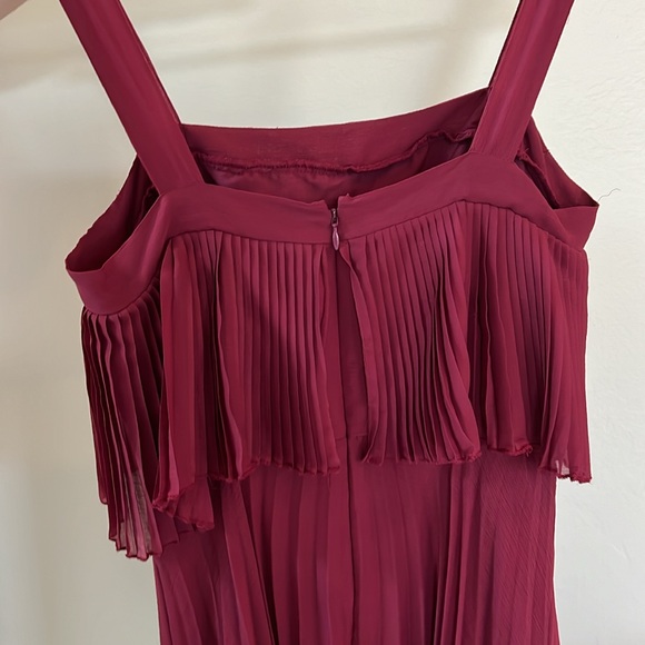 ASOS Pleated Strapped Midi Dress Size US6 EU38 UK10 Deep Burgundy Bourdeux Color - Picture 5 of 8